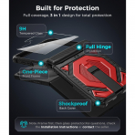 Goton Galaxy Z Flip 8 Standl� Ekran Koruyuculu K�l�f-Red