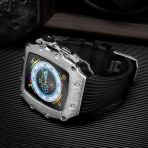 HUALIMEI Apple Watch 9 Kay(44/45mm)-Silver Black