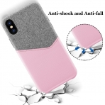 Hanlesi Apple iPhone X Kartlkl Klf-Gray - Pink
