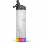 Hidrate Spark Paslanmaz Çelik Pipetli Akıllı Su Şişesi (620 ml)-White Marble