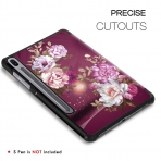 Hocase Samsung Galaxy Tab S6 Klf (10.5 in)-Burgundy Flowers