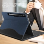 Infiland Galaxy Tab S7 Plus Business Standl Klf (12.4 in)-Navy
