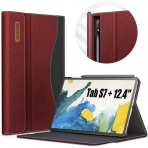 Infiland Galaxy Tab S7 Plus Business Standl Klf (12.4 in)-Dark Red