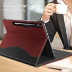 Infiland Galaxy Tab S7 Plus Business Standl Klf (12.4 in)-Dark Red