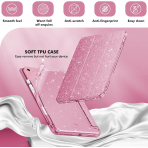 INFILAND Apple iPad A16 Glitter Klf (11/10.9 in)-Rose Red