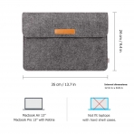 Inateck Macbook Air / Macbook Pro Sleeve anta (13-13.3 in)-Dark Gray