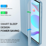 Infiland Galaxy Tab S6 Lite Kalem Blmeli Klf (10.4 in)-Sky Blue