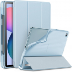 Infiland Galaxy Tab S6 Lite Kalem Blmeli Klf (10.4 in)-Sky Blue