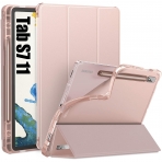 Infiland Galaxy Tab S7 Kalem Bölmeli Kılıf (11 inç)-Rose Gold