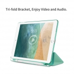 Infiland Apple iPad Kalem Blmeli Klf (9.7 in)-Mint Green