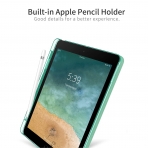 Infiland Apple iPad Kalem Blmeli Klf (9.7 in)-Mint Green