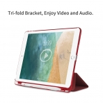 Infiland Apple iPad Kalem Blmeli Klf (9.7 in)-Wine Red