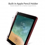 Infiland Apple iPad Kalem Blmeli Klf (9.7 in)-Wine Red