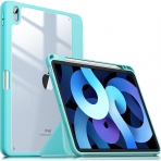Infiland iPad Air Kalem Blmeli Klf (10.9 in)-Sky Blue
