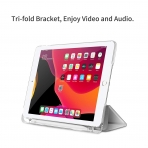 Infiland iPad Kalem Blmeli Klf (10.2 in)(7.Nesil)-Silver