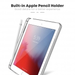 Infiland iPad Mini 5 Kalem Blmeli Klf (7.9 in)-Silver