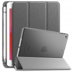 Infiland iPad Mini 5 Kalem Blmeli Klf (7.9 in)-Grey