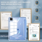 Infiland iPad Pro Kalem Blmeli Klf (11 in)(4.Nesil)-Diamond Clear Blue