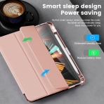 Infiland iPad Pro Kalem Blmeli Klf (11 in)(4.Nesil)-Diamond Clear Rose gold