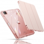 Infiland iPad Pro Kalem Blmeli Klf (11 in)(4.Nesil)-Diamond Clear Rose gold