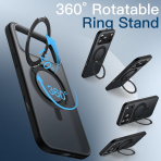 JETech 360 D�ner Halka iPhone 18 Pro Max Standl� K�l�f-Black