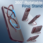 JETech 360 D�ner Halka iPhone 18 Pro Max Standl� K�l�f-Dark Cherry
