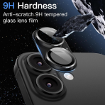 JETech Apple iPhone 17 Kamera Koruyucu-Black
