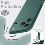 JETech Apple iPhone 17 Pro Max Silikon Klf-Midnight Green