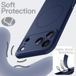 JETech Apple iPhone 17 Pro Max Silikon Klf-Dark Blue