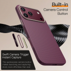 JETech Aramid iPhone 18 Pro Max �nce MagSafe K�l�f-Dark Cherry