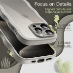JETech Cute Dalgal iPhone 15 Pro Klf -Natural Titanium