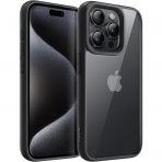 JETech Darbeye Dayankl iPhone 15 Pro Mat Klf-Black Titanium