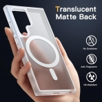 JETech Galaxy S24 Ultra MagSafe Uyumlu Mat Klf-Frosted Clear