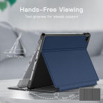 JETech Kalem Blmeli Galaxy Tab S6 Lite Klf-Navy