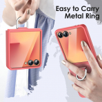 JETech Galaxy Z Flip 7 Uyumlu Klf-Coralred