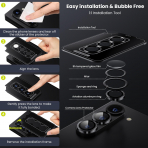 WSKEN Galaxy Z Fold 6 Kamera Lens Koruyucu (3 Adet)-Black