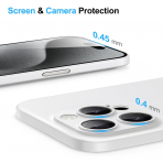 JETech Ultra nce iPhone 15 Pro Mat Klf-White Titanium
