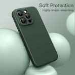 JETech Manyetik iPhone 15 Pro Silikon Klf -Midnight Green