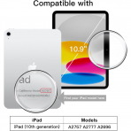 JETech Rotating iPad 10.Nesil Klf (10.9 in)-Silver 