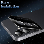 JETech Samsung Galaxy S25 FE Kamera Lens Koruyucu-Black