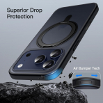 JETech iPhone 17 Pro Max 360 Dndrlebilir Klf-Black 