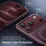 JETech iPhone 18 Pro Max Manyetik Mat K�l�f-Dark Cherry