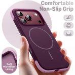 JETech iPhone 18 Pro Max Manyetik Silikon K�l�f-Dark Cherry