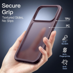 JETech iPhone 18 Pro Max Mat K�l�f-Dark Cherry