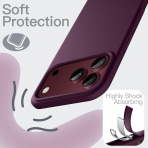 JETech iPhone 18 Pro Max Silikon K�l�f-Dark Cherry
