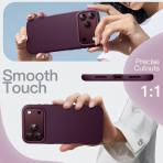 JETech iPhone 18 Pro Max Silikon K�l�f-Dark Cherry