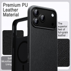 JETech iPhone 18 Pro Max Vegan Deri MagSafe K�l�f-Black
