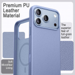 JETech iPhone 18 Pro Max Vegan Deri MagSafe K�l�f-Glacier