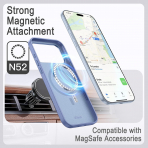 JETech iPhone 18 Pro Max Vegan Deri MagSafe K�l�f-Glacier
