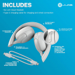 JLab JBuds Go Lux ANC Kulak st Kulaklk-Cloud White